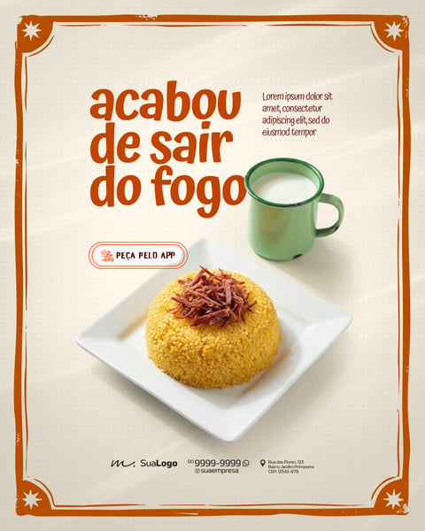 CUSCUZERIA CAFÉ DA MANHÃ CARDÁPIO SOCIAL MEDIA PSD EDITÁVEL 6