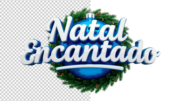 SELO 3D NATAL ENCANTADO EM PNG