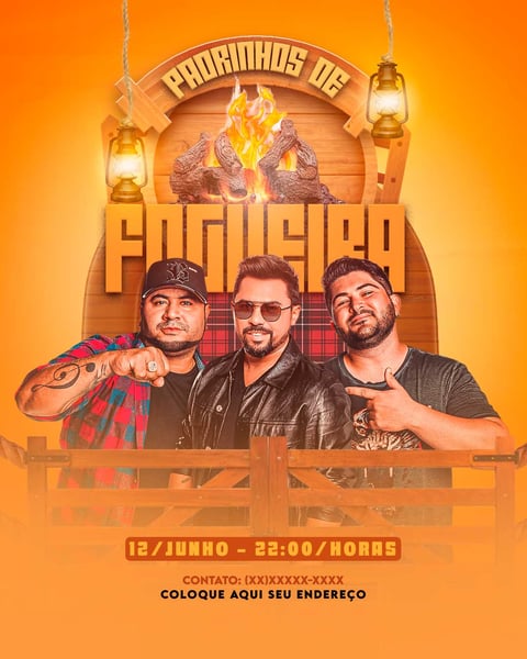 FLYER EVENTO PADRINHOS DE FOGUEIRA SÃO JOÃO FORRÓ FEED