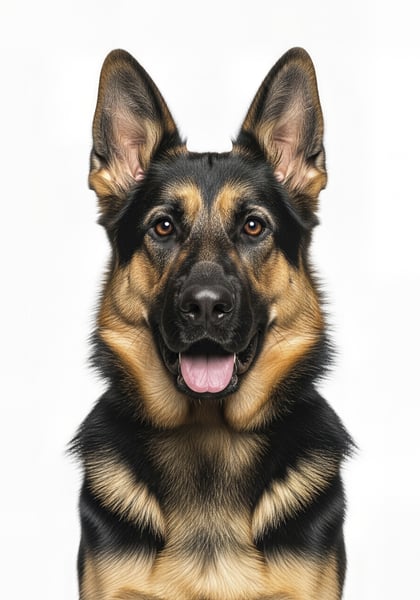 Cachorro retrato fundo branco