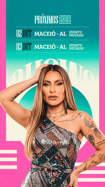 11 AGENDA SEMANAL ARTISTA PRÓXIMOS SHOWS PSD EDITÁVEL