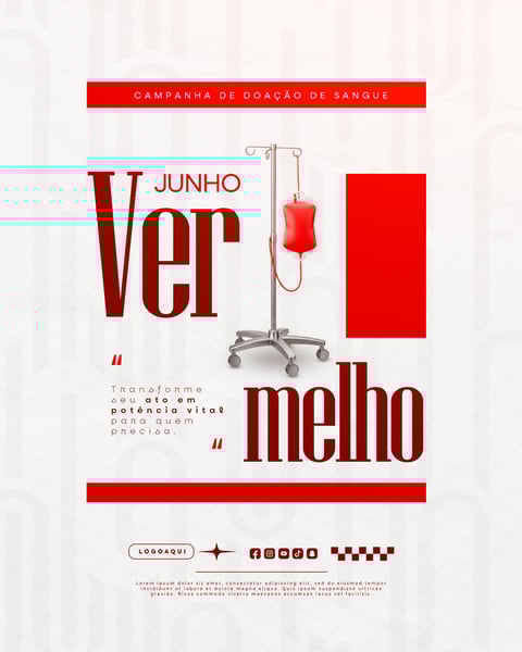 JUNHO VERMELHO CAMPANHA DE DOAÇÃO DE SANGUE CAMPANHA DE SAÚDE SOCIAL MEDIA FEED