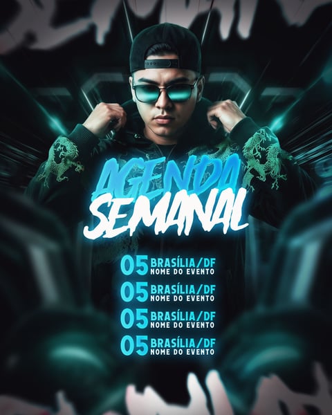 FLYER AGENDA SEMANAL FEED PSD EDITÁVEL