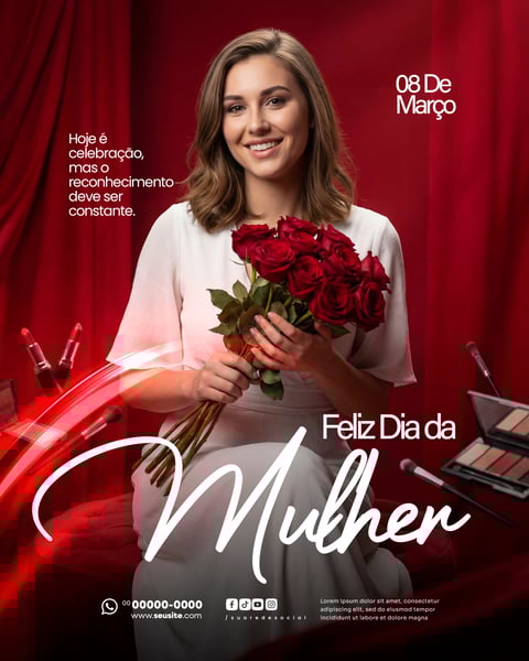 DIA INTERNACIONAL DA MULHER 08 DE MARÇO SOCIAL MEDIA PSD EDITÁVEL 6