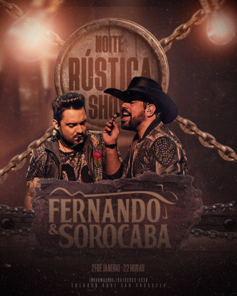 FLYER DE SHOWS E EVENTOS - NOITE RÚSTICA FORMATO FEED