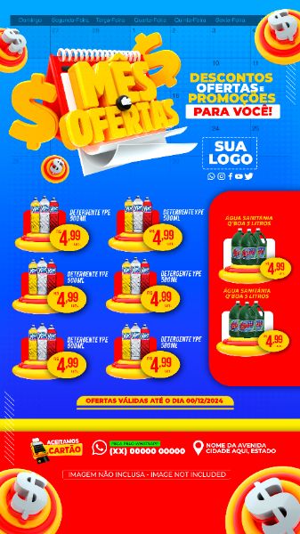 Encarte de Supermercado Social Media PSD Editável