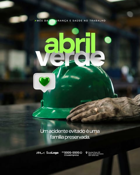 CAMPANHA ABRIL VERDE SEGURANÇA NO TRABALHO PREVENÇÃO SOCIAL MEDIA PSD EDITÁVEL 5