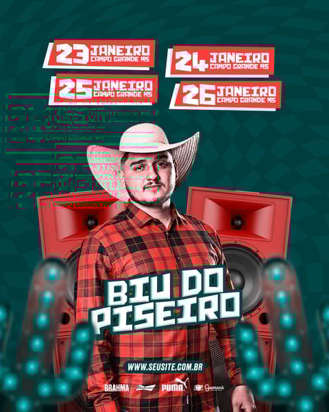 FLYER EVENTO SHOW BIU DO PISEIRO PSD FEED 72
