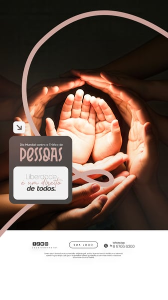 30 DE JULHO - DIA MUNDIAL CONTRA O TRÁFICO DE PESSOAS - FLYER SOCIAL MEDIA PSD EDITÁVEL