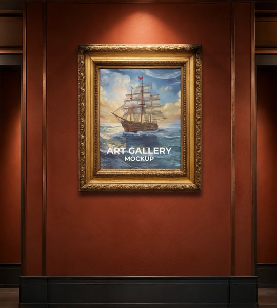 Pintura em galeria de arte PSD editável Mockup