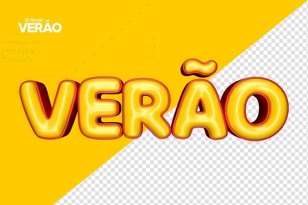VERÃO TEXTO SELO 3D PARA CAMPANHA DE MARKETING