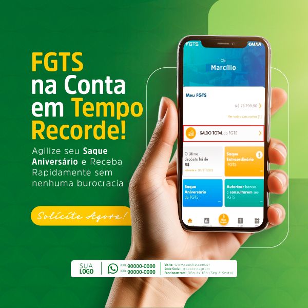 EMPRÉSTIMO ANTECIPAÇÃO FGTS SAQUE ANIVERSÁRIO SOCIAL MEDIA POST FEED