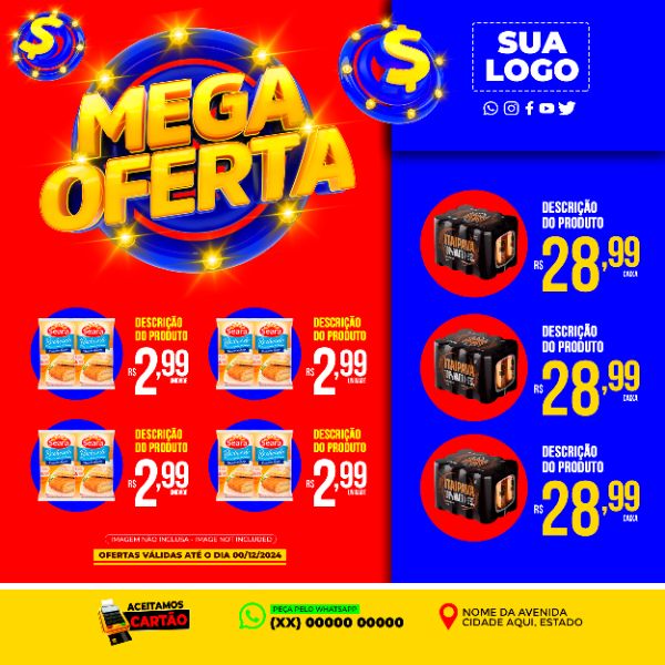 Encarte de Supermercado Social Media PSD Editável