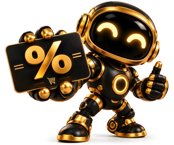 ROBÔ DE LUXO COM CARTÃO DE DESCONTO