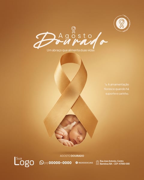AGOSTO DOURADO MÊS DO ALEITAMENTO MATERNO SOCIAL MEDIA PSD EDITÁVEL 8