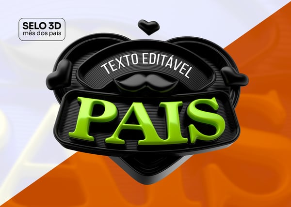 mês dos pais selo 3d