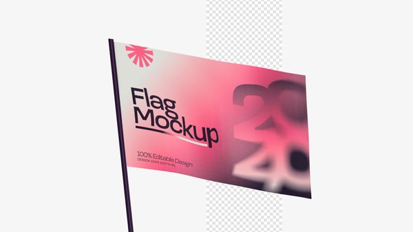MOCKUP BANDEIRA 3D REALISTA FLAG POLÍTICA ADESIVO PSD EDITÁVEL 34