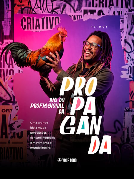 DIA DO PROFISSIONAL DA PROPAGANDA GALO SOCIAL MEDIA FLYER PSD EDITÁVEL