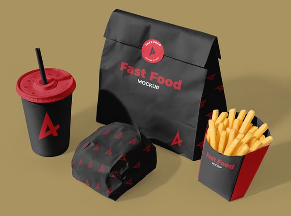 COMBO DE FAST FOOD PSD EDITÁVEL MOCKUP