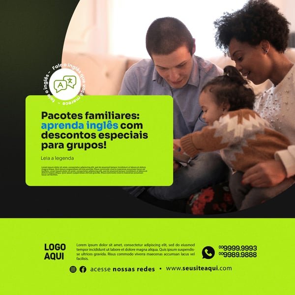 ESCOLA DE INGLÊS  PACOTES PARA A FAMÍLIA