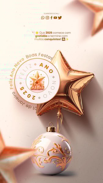 AMF SOCIAL MEDIA FELIZ ANO NOVO STORY QUE 2025 COMECE COM GRATIDÃO E TERMINE COM MUITAS CONQUISTAS