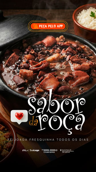 FEIJOADA COM SABOR DA ROÇA SOCIAL MEDIA PSD EDITÁVEL STORY