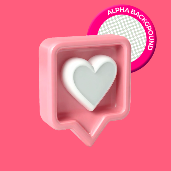 EMOJI DE CURTIDA 3D ROSA COM CORAÇÃO BRANCO ELEMENTO PNG TRANSPARENTE SEM FUNDO.ZIP
