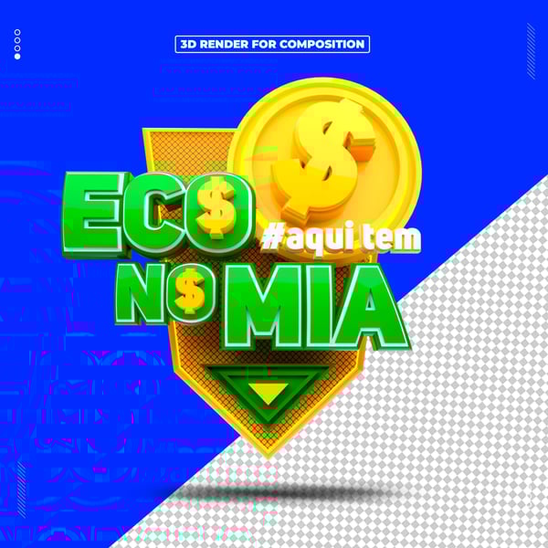 SELO 3D AQUI TEM ECONOMIA PARA COMPOSIÇÃO