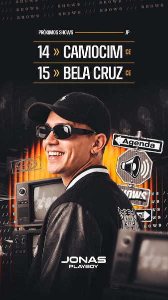 09 AGENDA SEMANAL ARTISTA PRÓXIMOS SHOWS PSD EDITÁVEL
