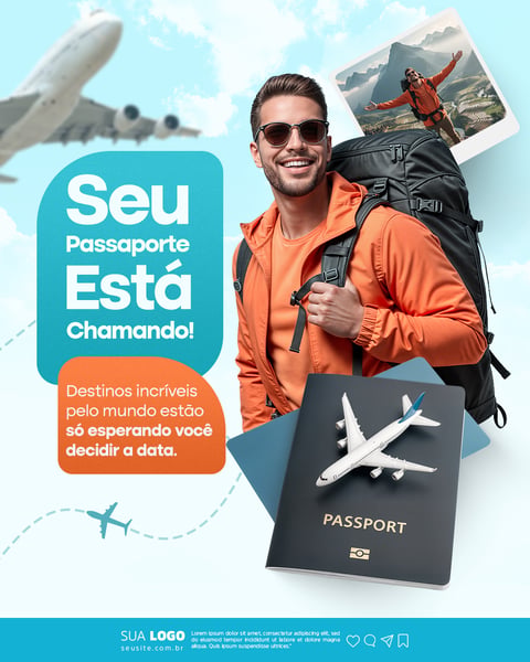 Agência de Viagens Turismo Social Media PSD Editável