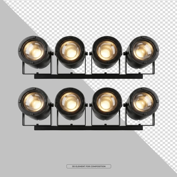 ELEMENTO 3D PNG REFLETORES DE LUZ