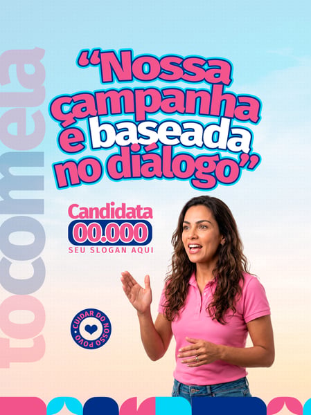 CAMPANHA ELEITORAL FRASE CANDIDATA SOCIAL MEDIA FLYER PSD EDITÁVEL
