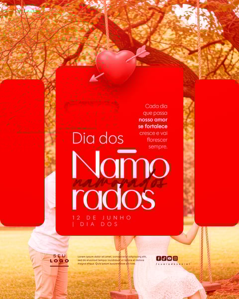 DIA DOS NAMORADOS 12 DE JUNHO SOCIAL MEDIA FEED EDITÁVEL