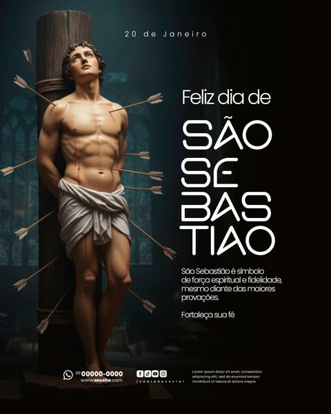 DIA DE SÃO SEBASTIÃO 20 DE JANEIRO SOCIAL MEDIA PSD EDITÁVEL 3