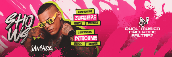 AGENDA DE SHOWS CARNAVAL SANCHES CARROSSEL PSD EDITÁVEL