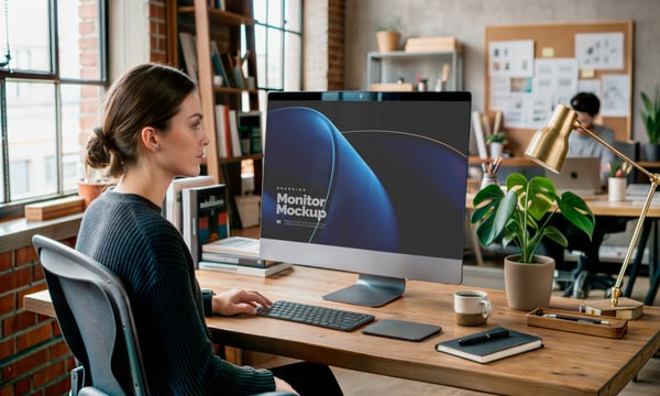 MONITOR DE COMPUTADOR PSD EDITÁVEL MOCKUP