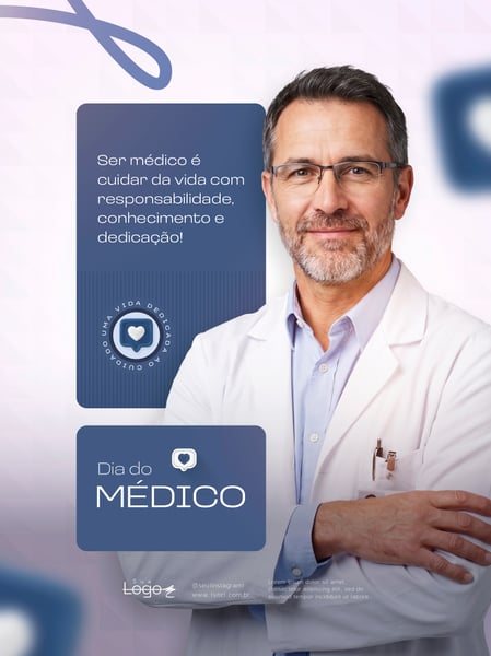 DIA DO MÉDICO HOMENAGEM SAÚDE SOCIAL MEDIA FLYER PSD EDITÁVEL