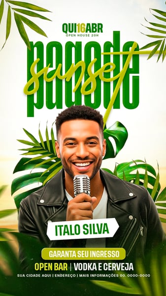 FLYER PARA EVENTO PAGODE SUNSET PSD EDITÁVEL STORY | Baixar Design ...