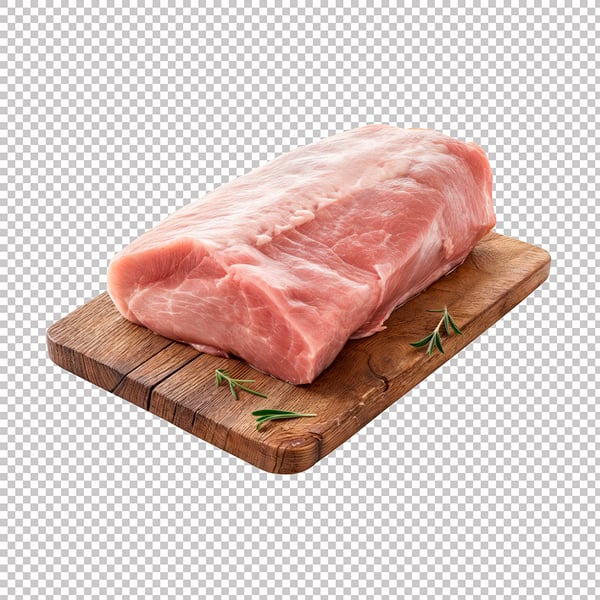 IMAGEM CARNES AÇOUGUE CARNE DE PORCO LOMBO SUÍNO COM FUNDO ISOLADO