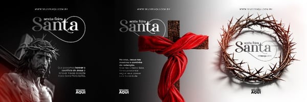 CARROSSEL QUADRADO - SEXTA FEIRA-SANTA | SEMANA SANTA | PSD EDITÁVEL