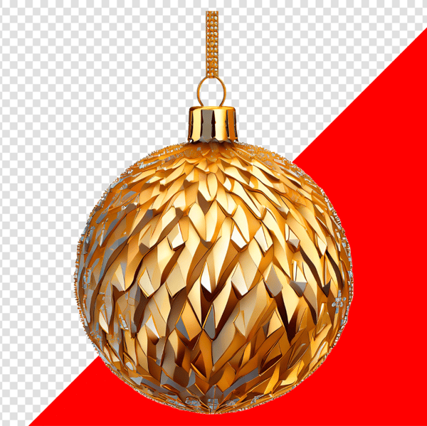 ENFEITE NATALINO BOLA GOLD DOURADO PARA COMPOSIÇÃO PNG TRANSPARENTE SEM FUNDO