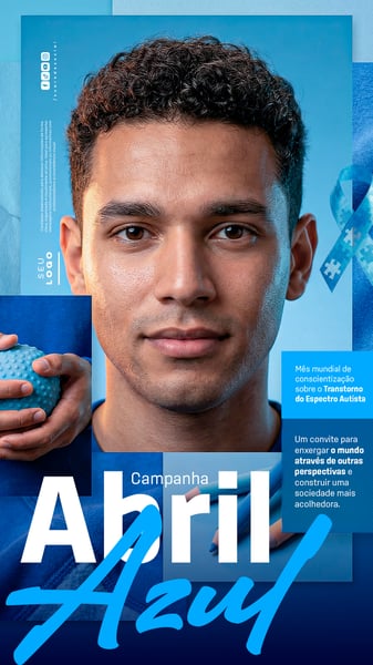 ABRIL AZUL MÊS MUNDIAL DE CONSCIENTIZAÇÃO SOBRE O TRANSTORNO DO ESPECTRO AUTISTA TEA STORY SOCIAL MEDIA PSD EDITÁVEL 5
