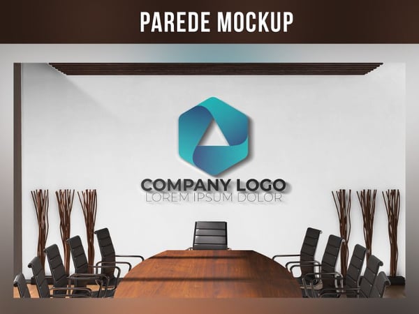 PAREDE MOCKUP NA SALA DE REUNIÃO