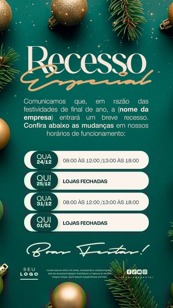HORÁRIO ESPECIAL RECESSO FINAL DE ANO STORY SOCIAL MEDIA PSD EDITÁVEL 5