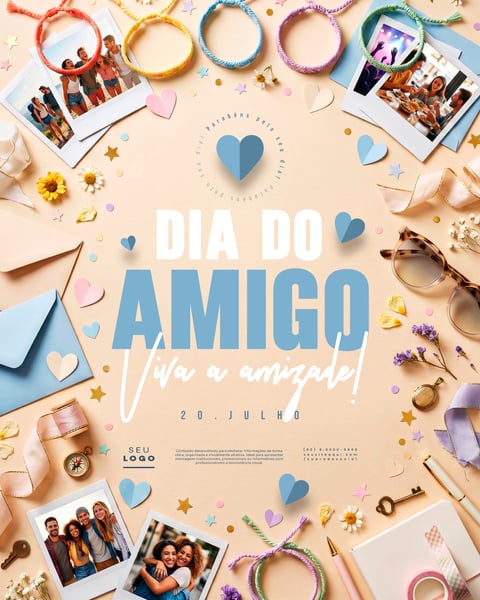 DIA DO AMIGO 20 DE JULHO SOCIAL MEDIA PSD EDITÁVEL 4