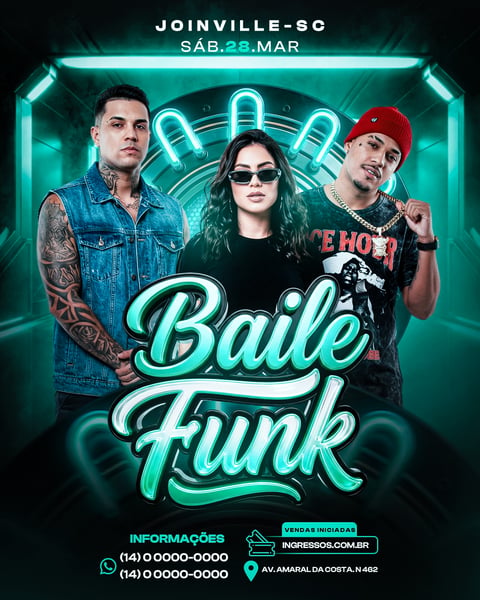 FLYER EVENTO BAILE FUNK PSD EDITÁVEL