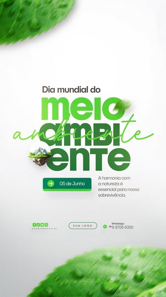 05 DE JUNHO - DIA MUNDIAL DO MEIO AMBIENTE SOCIAL MEDIA PSD EDITÁVEL