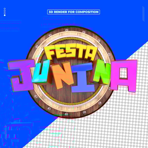 SELO 3D FESTA JUNINA DATA COMEMORATIVA BRASIL