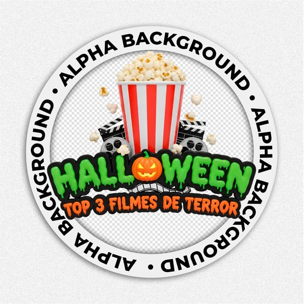 LABEL 3D HALLOWEEN COM PIPOCA 3