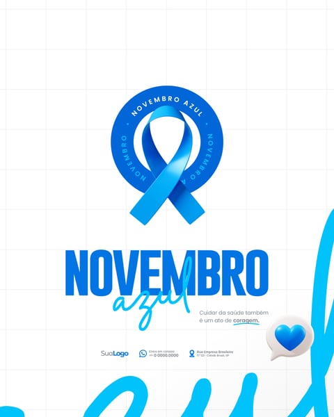 Novembro Azul Mês de Combate ao Câncer de Próstata Social Media PSD Editável